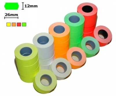 Taśma do metkownicy 26x12 mm biała