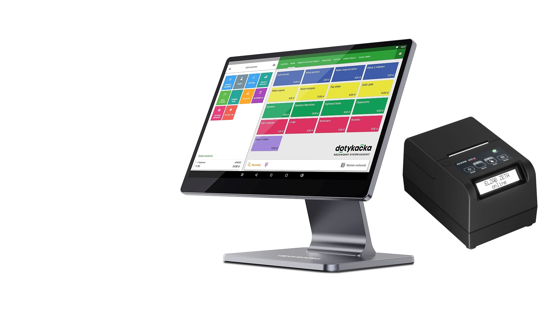 Dotykacka Uniwersalna z drukarką fiskalną Elzab Zeta Online