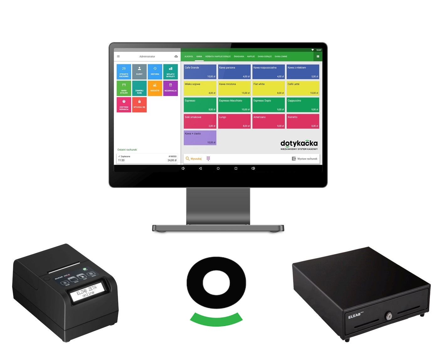 Dotykacka Uniwersalna z drukarką fiskalną Elzab Zeta Online
