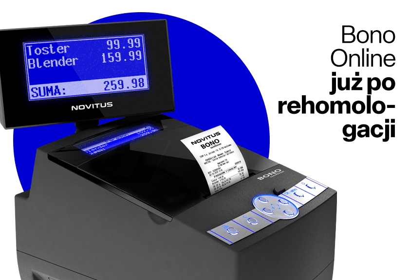 Drukarka fiskalna Novitus Bono Online 3.0 po rehomologacji