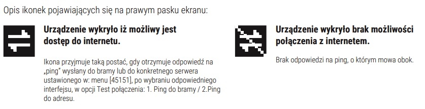 opis ikonek pojawiających się w prawym pasku ekranu