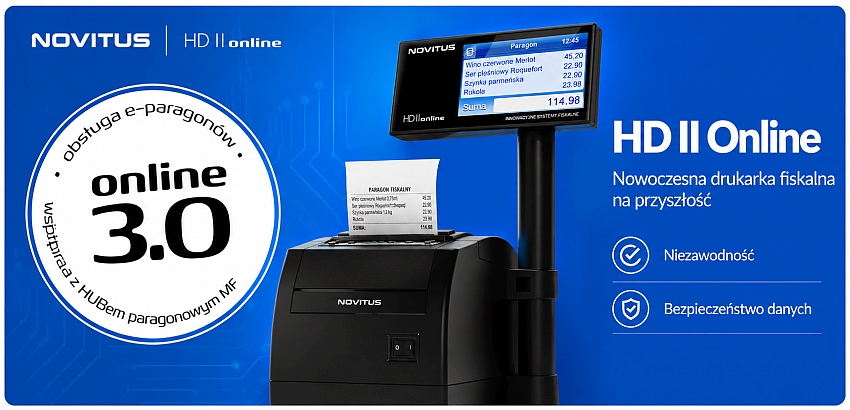 Novitus HD II Online drukarka fiskalna online