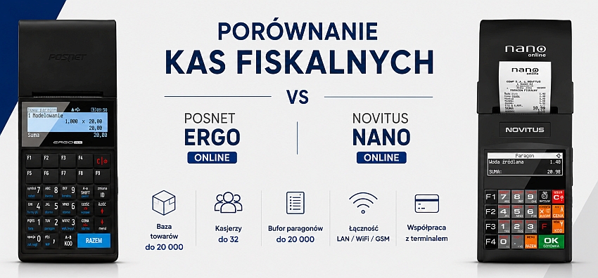 Posnet Ergo czy Novitus Nano Online – porównanie kas fiskalnych