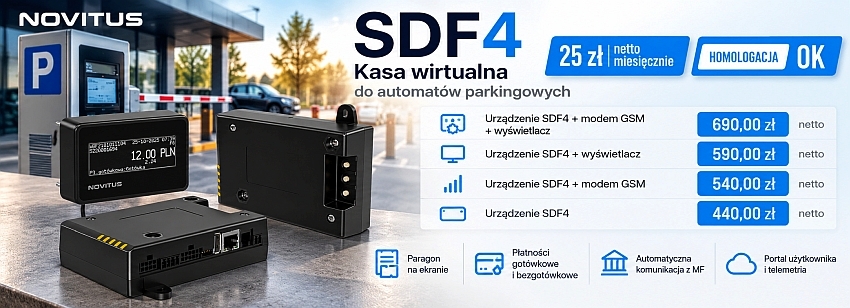 Kasa wirtualna Novitus SDF-4 do automatu parkingowego